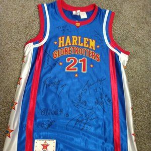Harlem globe trotters basketball Authentic signed jersey boys Medium M